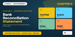 Class 11 Accountancy Bank Reconciliation Statement Handwritten Notes