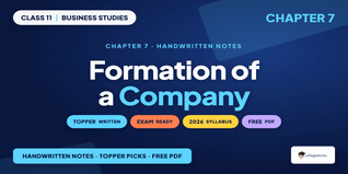 Class 11 Business Studies Formation of a Company Handwritten Notes