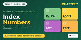 Class 11 Economics Index Numbers Handwritten Notes PDF