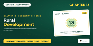 Class 11 Economics Rural Development Handwritten Notes PDF