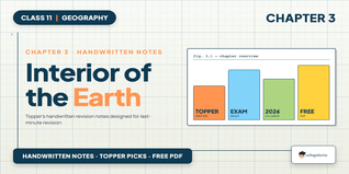 Class 11 Geography Interior of the Earth Handwritten Notes PDF