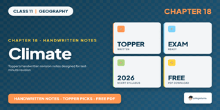 Class 11 Geography Climate Handwritten Notes PDF