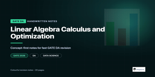 GATE DA Linear Algebra and Optimization Handwritten Notes PDF