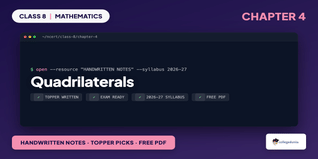 Quadrilaterals Class 8 Mathematics Handwritten Notes