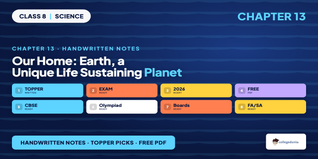 Our Home: Earth, a Unique Life Sustaining Planet Class 8 Scien