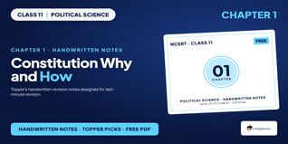 Constitution Why and How Class 11 Political Science Handwritte