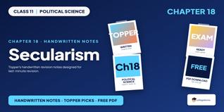 Secularism Class 11 Political Science Handwritten Notes
