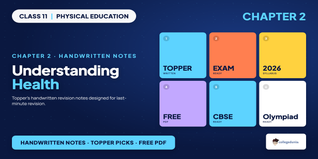 Understanding Health Class 11 Physical Education Handwritten N