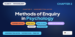 Methods of Enquiry in Psychology Class 11 Psychology Handwritt