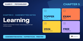 Learning Class 11 Psychology Handwritten Notes