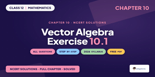 Vector Algebra Class 12 NCERT Solutions Chapter 10 Ex 10.1