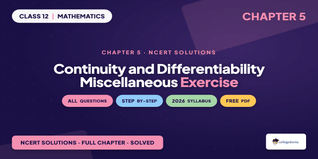 Continuity and Differentiability Class 12 NCERT Solutions Chapter 5 Misc