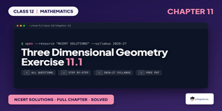 Three Dimensional Geometry Class 12 NCERT Solutions Chapter 11 Ex 11.1