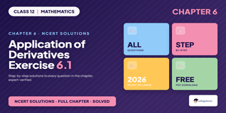 Application of Derivatives Class 12 NCERT Solutions Chapter 6 Ex 6.1