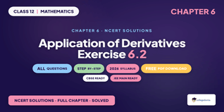 Application of Derivatives Class 12 NCERT Solutions Chapter 6 Ex 6.2