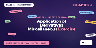 Application of Derivatives Class 12 NCERT Solutions Chapter 6 Misc