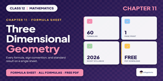 Three Dimensional Geometry Formulas - Class 12 Maths Ch 11