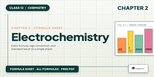 Class 12 Chemistry Electrochemistry Formula Sheet - Download PDF