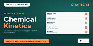 Class 12 Chemistry Ch 3 Chemical Kinetics Notes - Download PDF
