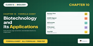 Biotechnology Applications Class 12 Biology Formula Sheet PDF