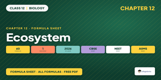 Class 12 Biology Ch 12 Ecosystem Formula Sheet PDF (2026-27)