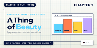 A Thing of Beauty Class 12 Handwritten Notes PDF