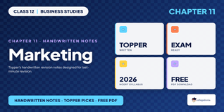 Marketing Class 12 Business Studies Handwritten Notes PDF