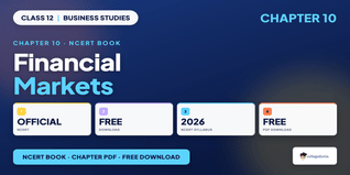 Financial Markets Class 12 Business Studies NCERT Book PDF