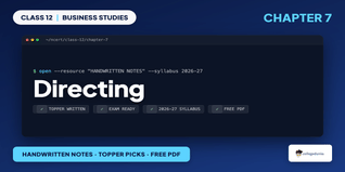 Directing Class 12 Handwritten Notes PDF
