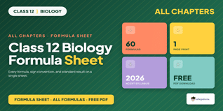 Ncert Formula Sheet Class 12 Biology