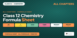Ncert Formula Sheet Class 12 Chemistry