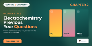Class 12 Chemistry Chapter 2 Electrochemistry PYQ PDF 2026