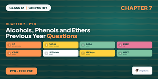 Class 12 Chemistry Chapter 7 Alcohols, Phenols and Ethers PYQ PDF