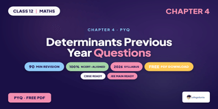 Class 12 Maths Chapter 4 Determinants PYQ PDF 2026