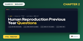 Class 12 Biology Chapter 2 Human Reproduction PYQ PDF 2026