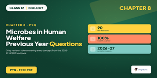 Class 12 Biology Chapter 8 Microbes in Human Welfare PYQ PDF 2026