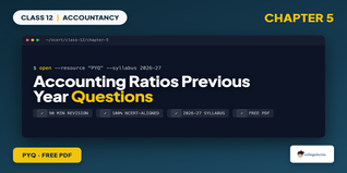 Class 12 Accountancy Chapter 5 Accounting Ratios PYQ PDF 2026
