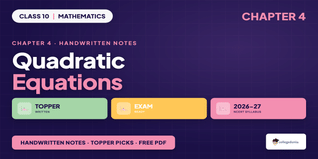 Class 10 Maths Quadratic Equations Handwritten Notes PDF