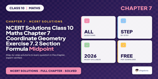 NCERT Solutions Class 10 Maths Chapter 7 Coordinate Geometry Exercise 7.2