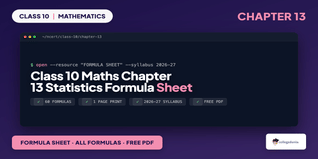 NCERT Formula Sheet Class 10 Maths Chapter 13 Statistics