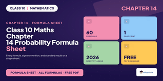 NCERT Formula Sheet Class 10 Maths Chapter 14 Probability