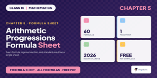 Class 10 Maths Chapter 5 Arithmetic Progressions Formula Sheet