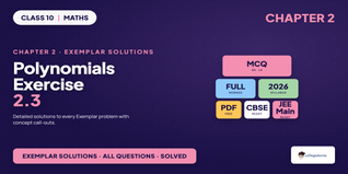 NCERT Exemplar Solutions Class 10 Maths Chapter 2 Polynomials Exercise 2.3
