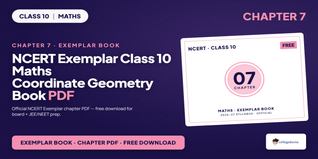 NCERT Exemplar Class 10 Maths Coordinate Geometry Book PDF