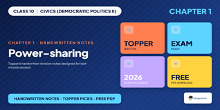 Power-sharing Class 10 Handwritten Notes PDF