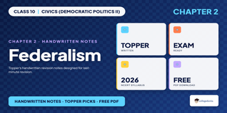 Federalism Class 10 Civics Handwritten Notes