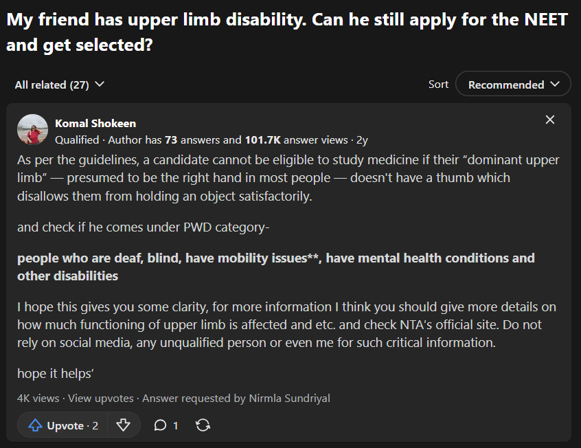 What PwD Candidates actually faced