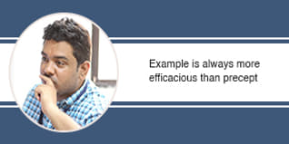 Example is always more efficacious than precept, says Dr. S Krishnan