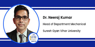 Dr. Neeraj Kumar as Head of the Department of Mechanical and Civil Engineering at Suresh Gyan Vihar University, Jaipur