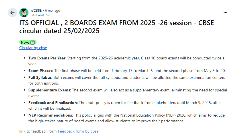 Is the CBSE going to conduct two board exams next year? FAQS